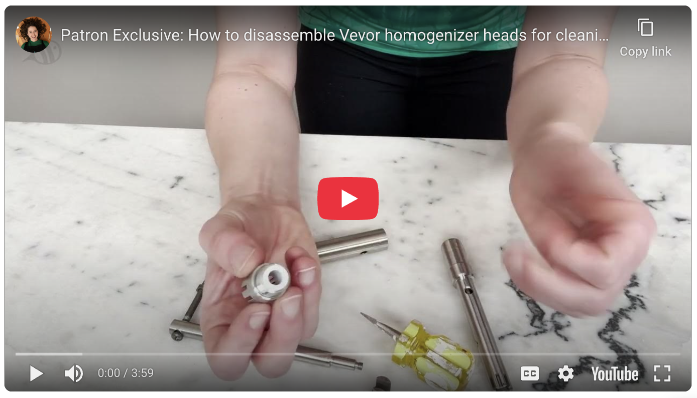 How to disassemble Vevor homogenizer heads for cleaning